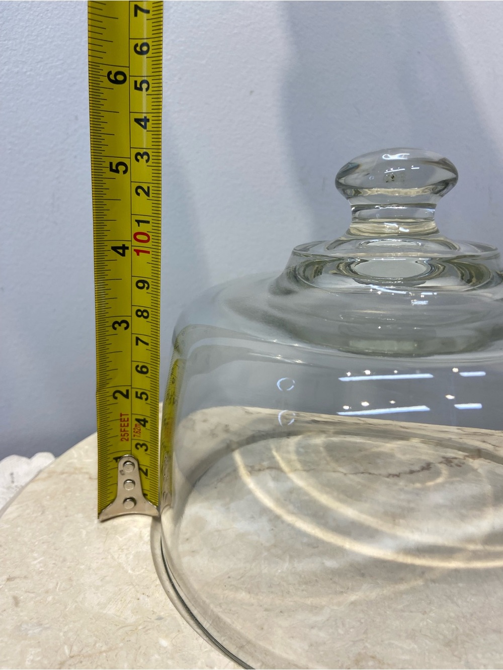 Heavy Glass Dome Cloche and EXTRA LARGE Marble Base Cheese Display Stand Platter - Picture 8 of 8